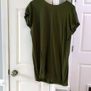 Button up green mini dress